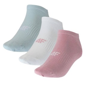 4F USOCF276 Women's Casual Ankle Socks, 3-Pack, Multicolor