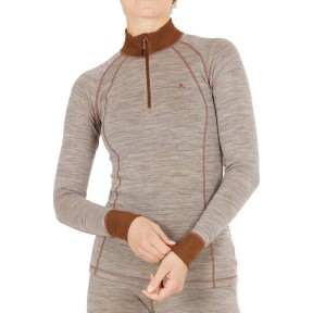 Endurance Candee Women's Merino Wool Ski Pulli, Grey Melange