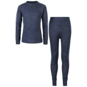 Endurance ZigZag Pattani Wool Baselayer Set Kids, Navy