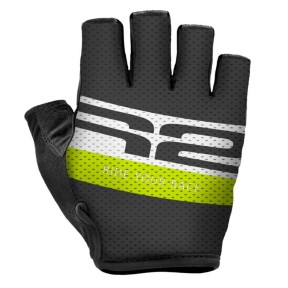 R2 Ride Bike Gloves, Black/White/Yellow