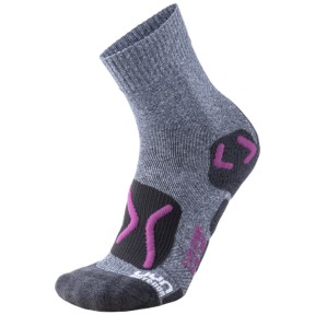 UYN Explorer Women's Outdoor Socks, Grey Melange/Violet