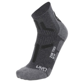 UYN Trekking 2in Low Cut Men's Socks, Grey/Anthracite