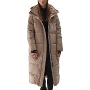 4F TDJAF237 Women's Synthetic-Fill Down Coat, Light Brown