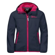Jack Wolfskin Fourwinds Kids Softshell Jacket, Night Blue/Pink