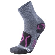 UYN Explorer Women's Outdoor Socks, Grey Melange/Violet