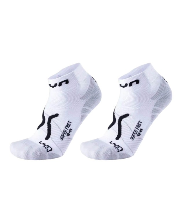 UYN Run Super Fast Men's Socks 2 Pairs, White/Black
