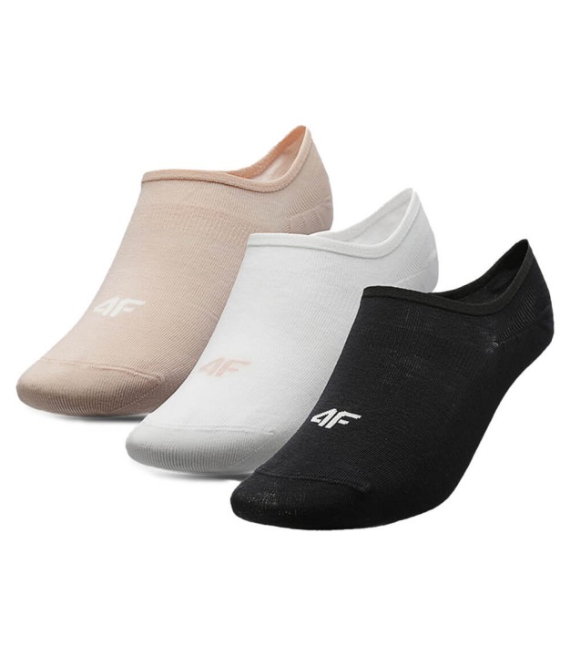 4F F155 Women's Casual No-Show Socks (3-pack), Multicolour 1