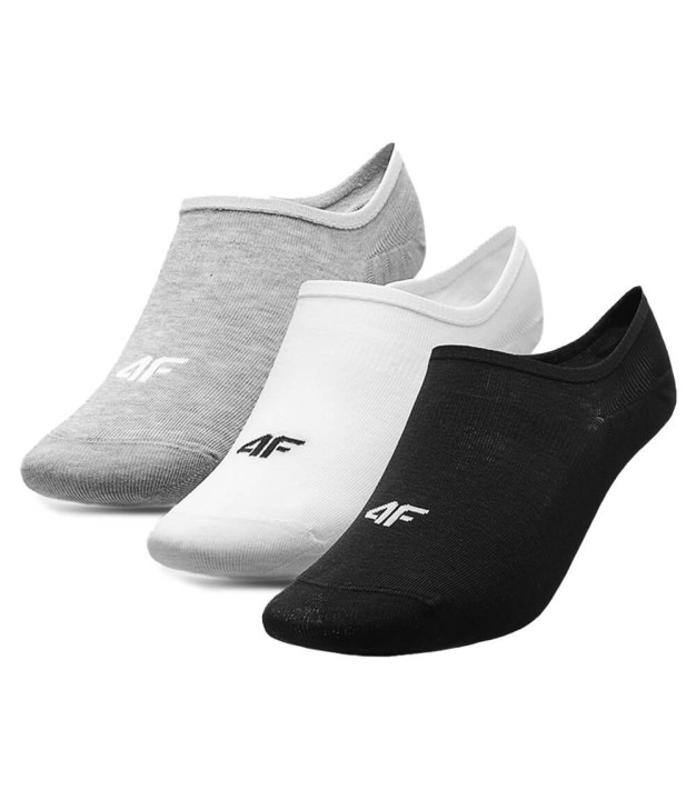 4F F155 Women's Casual No-Show Socks (3-pack), Multicolour
