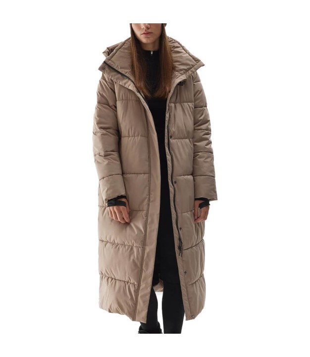 4F TDJAF237 Women's Synthetic-Fill Down Coat, Light Brown