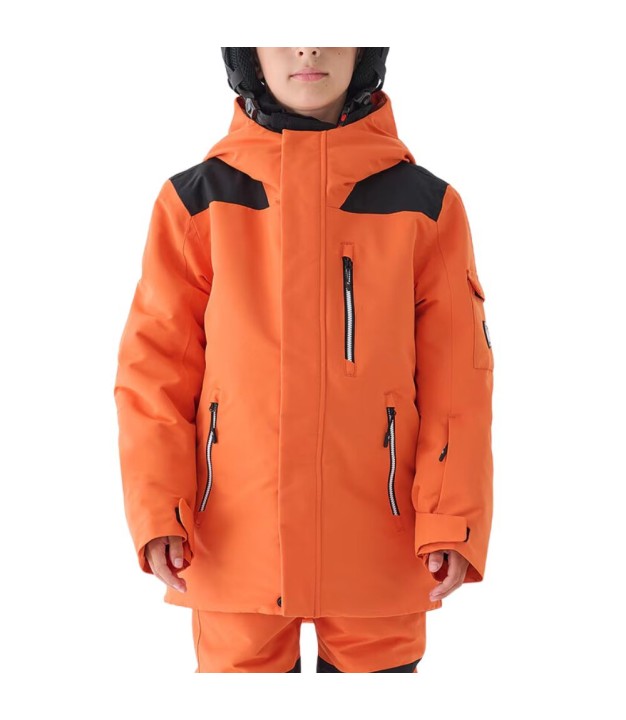 4F TTJAM538 Boy's Snowboard Jacket, Orange