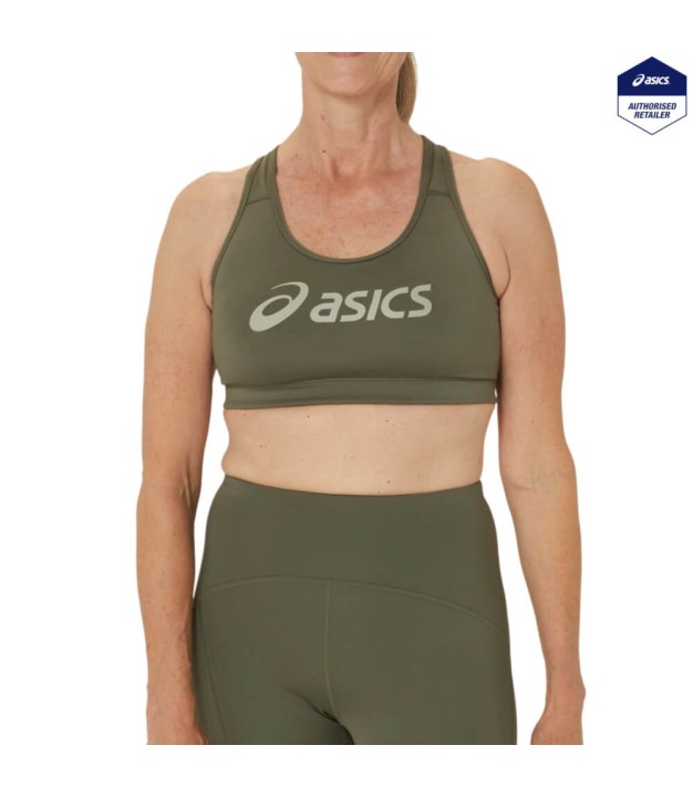 Asics Core Asics Logo Bra, Mantle Green/Olive Grey