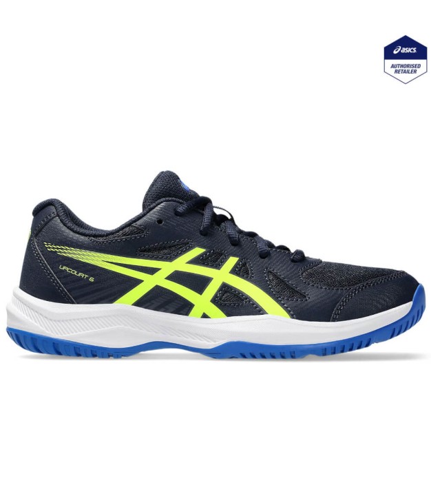Asics Upcourt 6 GS Kid's Shoes, Midnight/Safety Yellow