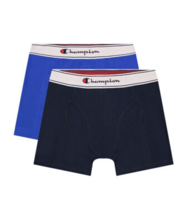Champion Legacy Two Pack Men's Waistband Boxers, Dark Blue/Blue