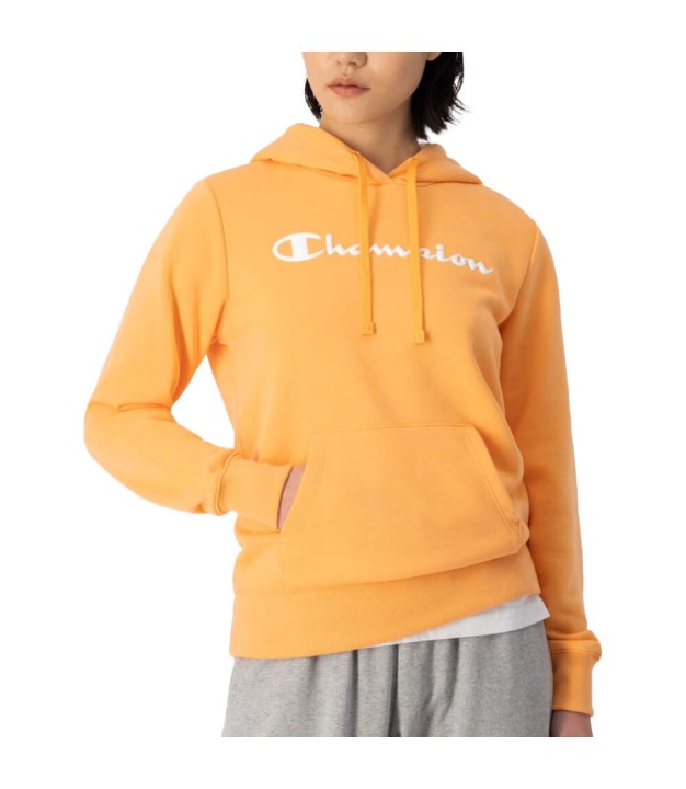 Champion Script Logo Cotton Fleece Women's Hoodie, Orange