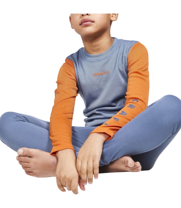Craft Core Warm Baselayer Set Jr Kids, Flow/Chestnu