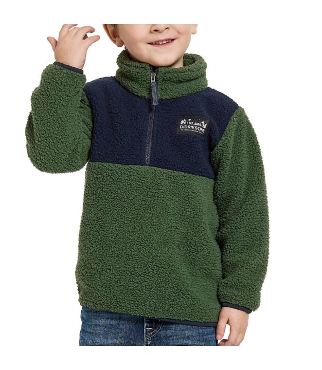 Didriksons Gosig Kids Half-Zip, Pine Green