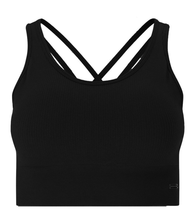 Endurance Athlecia Aideny Women's Seamless Rib Bra, Black