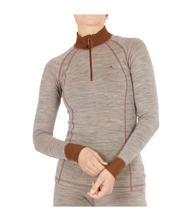 Endurance Candee Women's Merino Wool Ski Pulli, Grey Melange