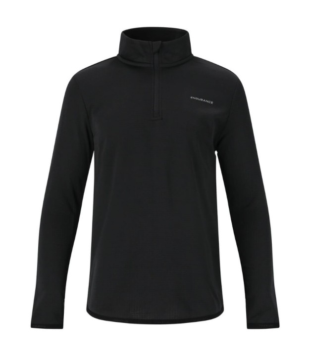 Endurance Eally Jr. Waffle Kids Midlayer, Black