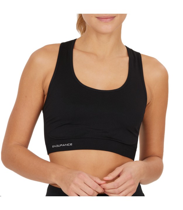 Endurance Katrina Seamless Sports Bra, Black
