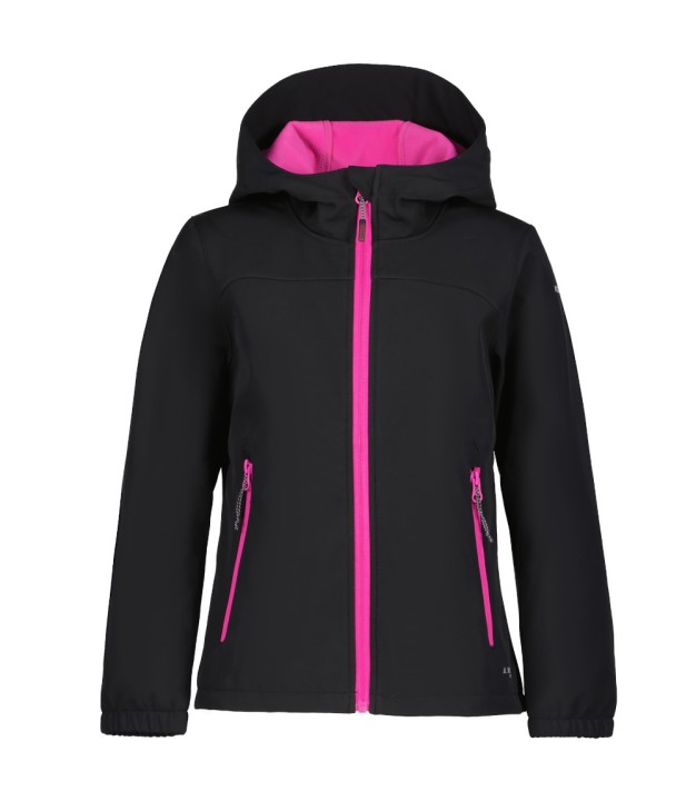 Icepeak Kobryn Jr Girls Softshell Jacket, Black/Pink