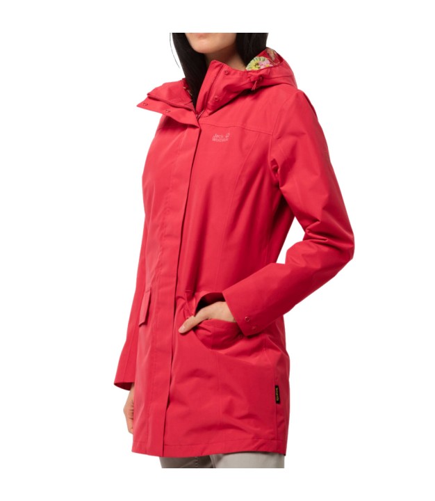 Jack Wolfskin Cape York Women's Hardshell Coat, Tulip Red