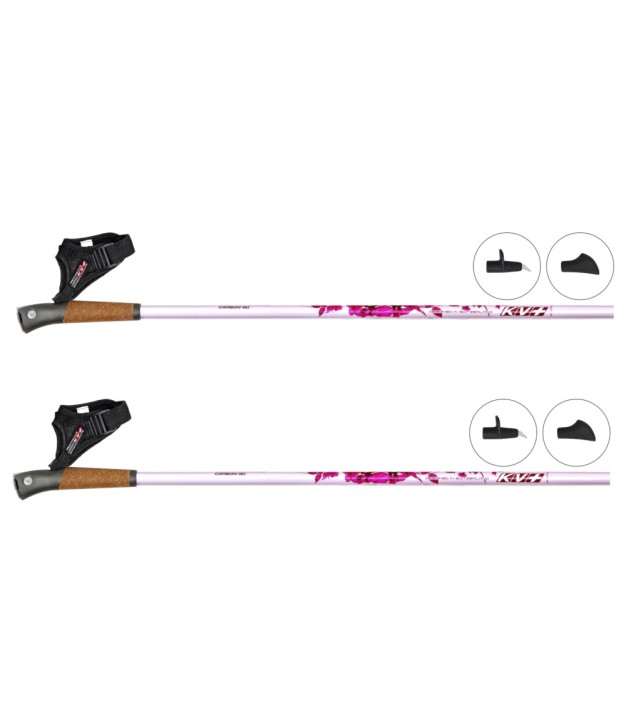 KV+ Exclusive Clip Nordic Walking Poles, Pink