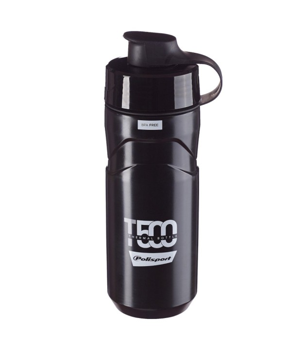 Polisport T500 Thermal Water Bottle 500ml, Black/Grey