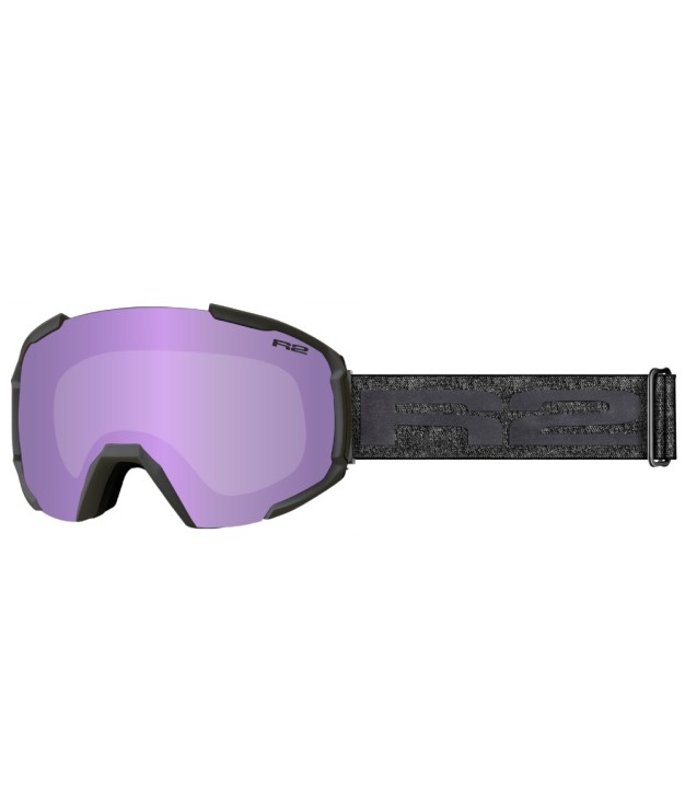 R2 Glacier Ski Goggles, Matt Black, Pink