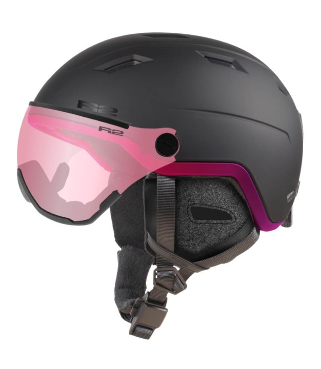R2 Panther Women's Ski Helmet, Black/Pink