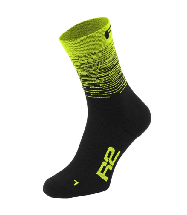 R2 Race Bike Socks, Black/Yellow