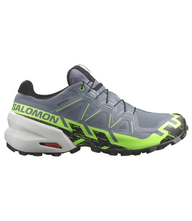 Salomon Speedcross 6 Gore-Tex Men's Shoes, Flint Stone/Green Gecko/Black