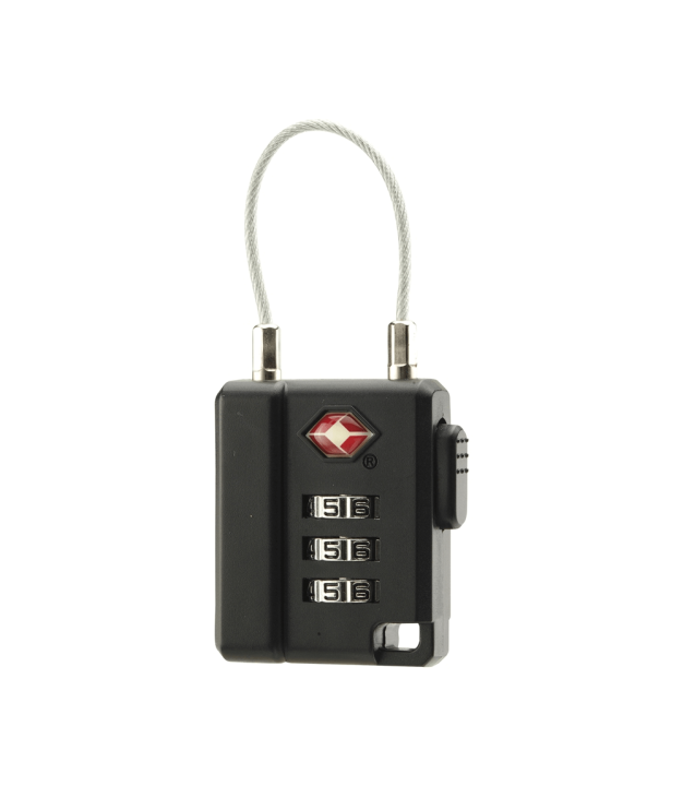 Basic Nature Combination Lock With Cable, black