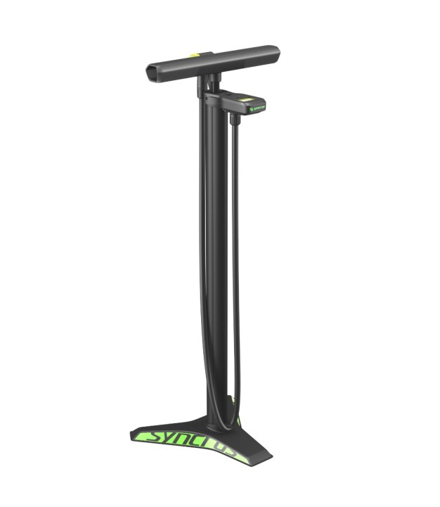 Syncros Vernon 2.0 Digital Floor Pump, Matt Black/Green