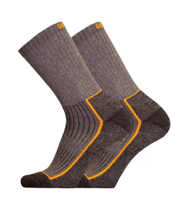 UphillSport Saana Hiking Socks With Merino, Brown Grey/Orange