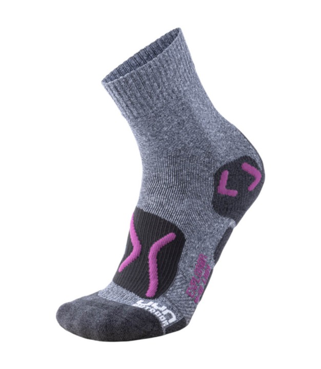 UYN Explorer Women's Outdoor Socks, Grey Melange/Violet