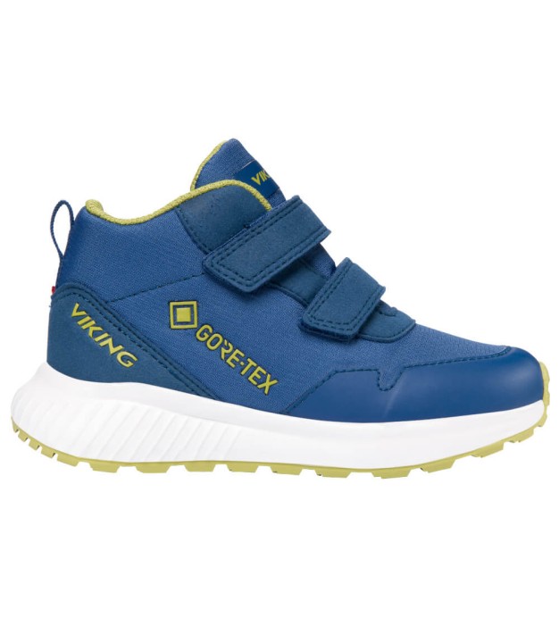 Viking Aery Track Mid F GTX Kids Sneakers, Blue/Khaki