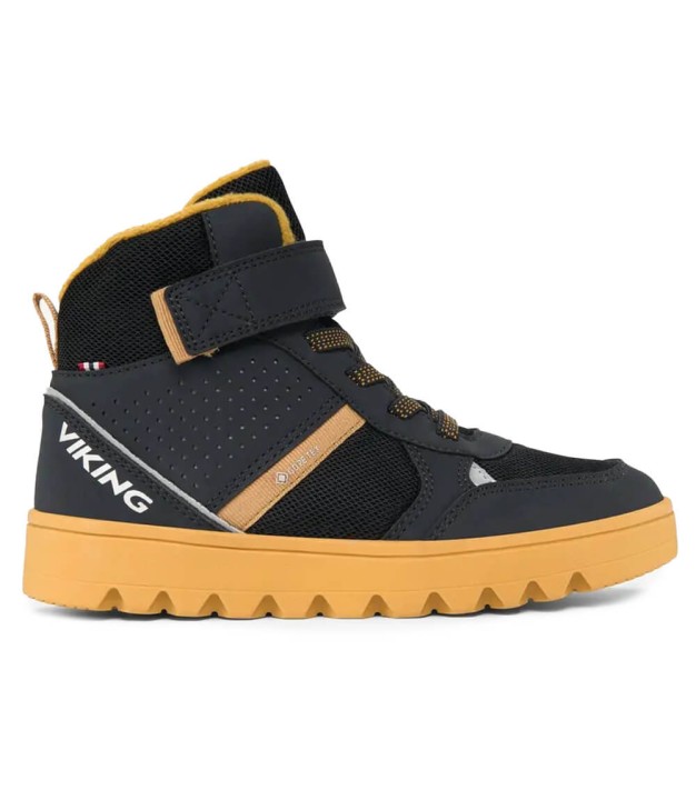 Viking Fleek Jr Velcro GTX Kids Winter Boots, Black/Khaki