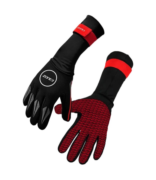 Zone3 Neoprene Swim Gloves, Black/Red