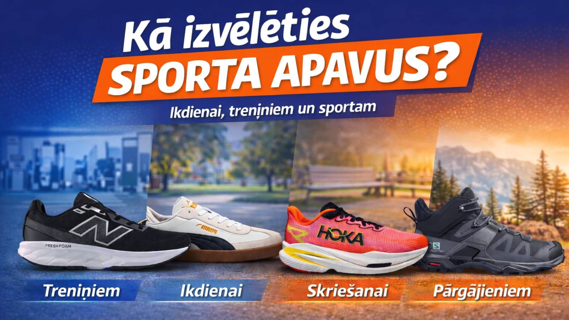 Kā izvēlēties sporta apavus - ikdienai, treniņiem un sportam